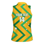 Custom Australia Socceroos Football Women Sleeveless Polo Shirt 2025 Sporty Version