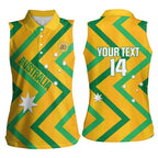 Custom Australia Socceroos Football Women Sleeveless Polo Shirt 2025 Sporty Version