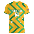 Custom Australia Socceroos Football Women V-Neck T-Shirt 2025 Sporty Version