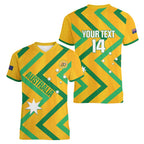 Custom Australia Socceroos Football Women V-Neck T-Shirt 2025 Sporty Version