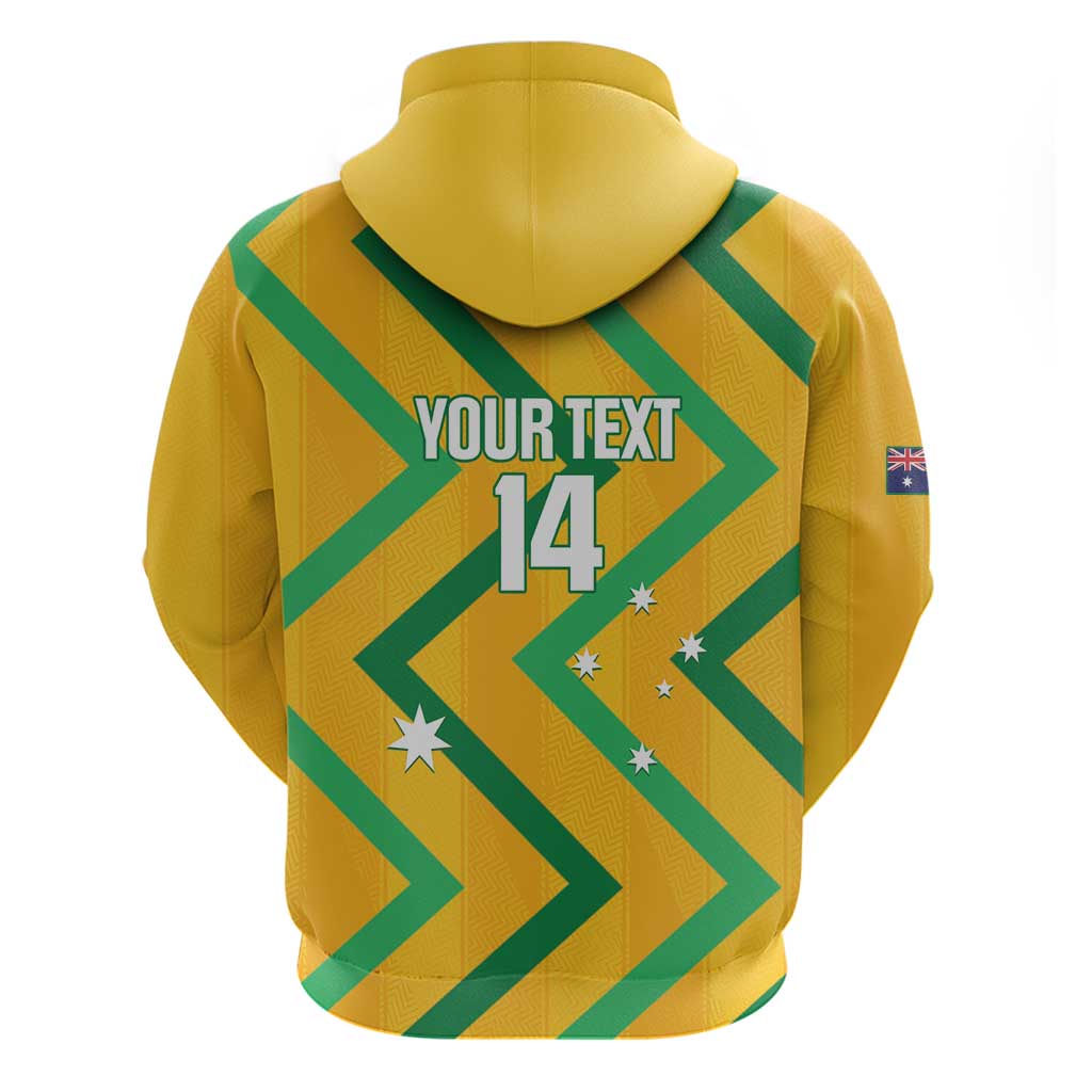 Custom Australia Socceroos Football Zip Hoodie 2025 Sporty Version