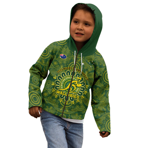 australia-rugby-kid-hoodie-wallabies-2023-go-champions-indigenous-art