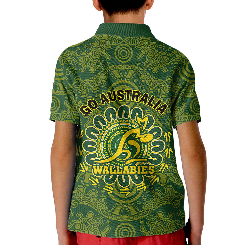 australia-rugby-kid-polo-shirt-wallabies-2023-go-champions-indigenous-art
