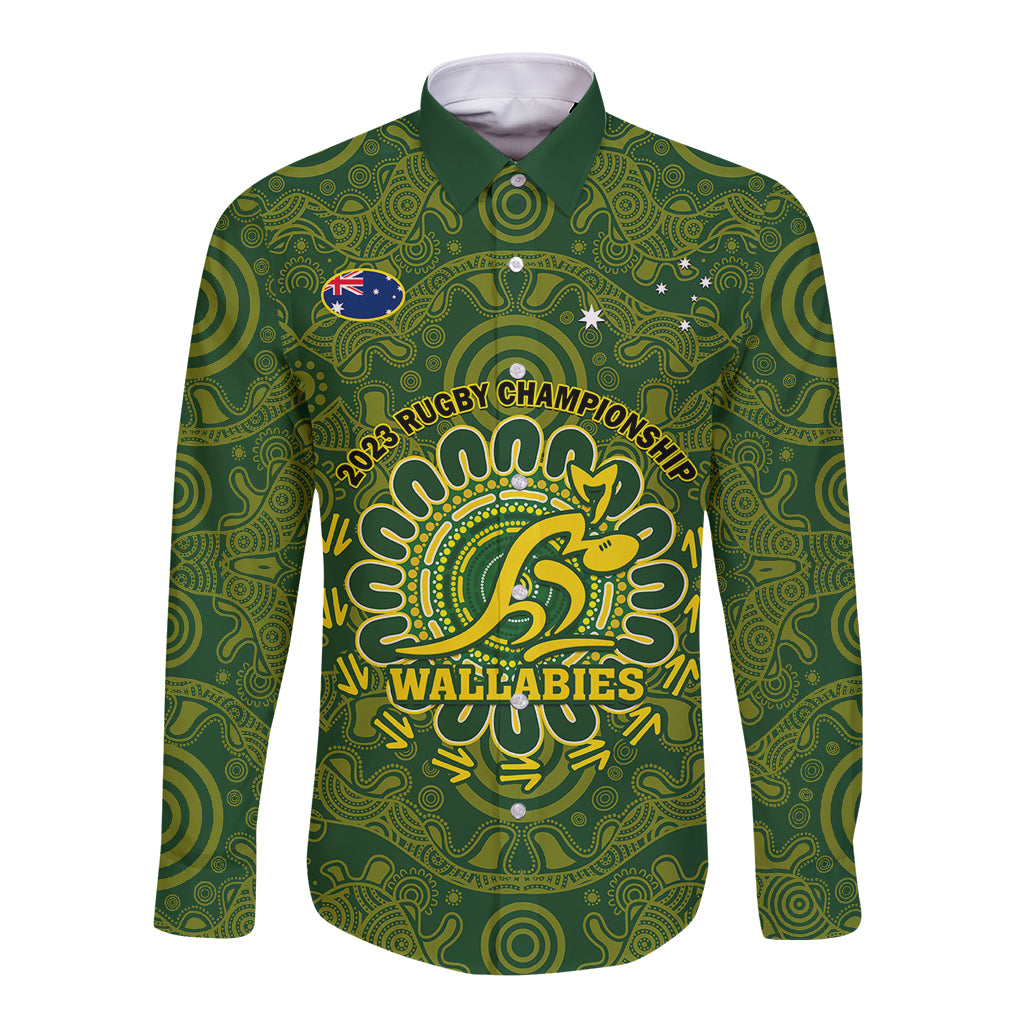 australia-rugby-long-sleeve-button-shirt-wallabies-2023-go-champions-indigenous-art
