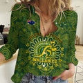 Australia Rugby Women Casual Shirt Wallabies 2023 Go Champions Indigenous Art LT14