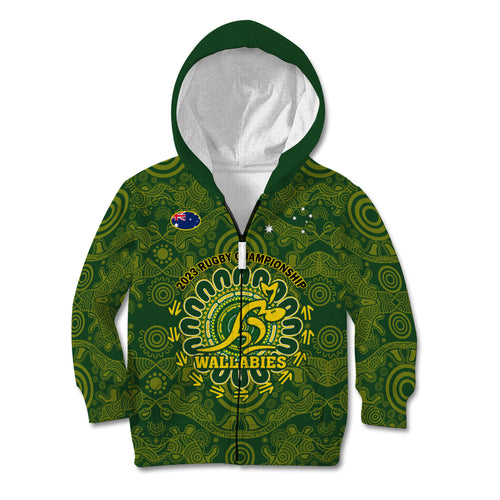 personalised-australia-rugby-kid-hoodie-wallabies-2023-go-champions-indigenous-art