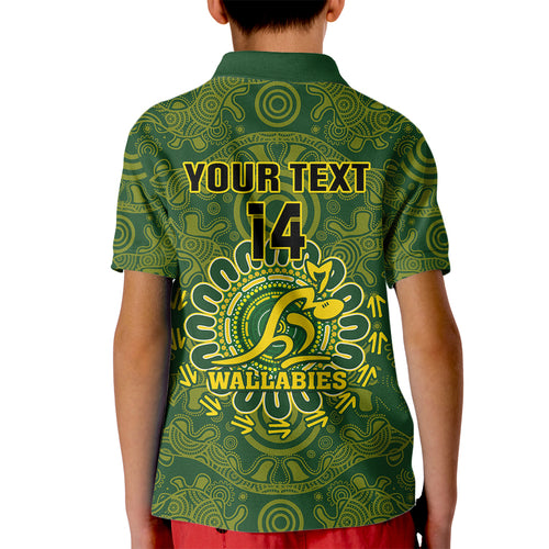 personalised-australia-rugby-kid-polo-shirt-wallabies-2023-go-champions-indigenous-art
