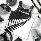 New Zealand Silver Fern Rugby Men Tank Top All Black Go Champions Maori Pattern LT14