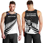 New Zealand Silver Fern Rugby Men Tank Top All Black Go Champions Maori Pattern LT14