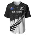 Personalised New Zealand Silver Fern Rugby Baseball Jersey All Black Go Champions Maori Pattern LT14
