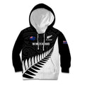 Personalised New Zealand Silver Fern Rugby Kid Hoodie All Black Go Champions Maori Pattern LT14