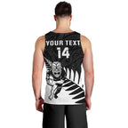Personalised New Zealand Silver Fern Rugby Men Tank Top All Black Go Champions Maori Pattern LT14
