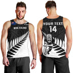 Personalised New Zealand Silver Fern Rugby Men Tank Top All Black Go Champions Maori Pattern LT14