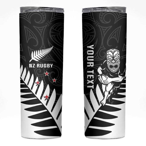 New Zealand Silver Fern Rugby Skinny Tumbler All Black Go Champions Maori Pattern LT14