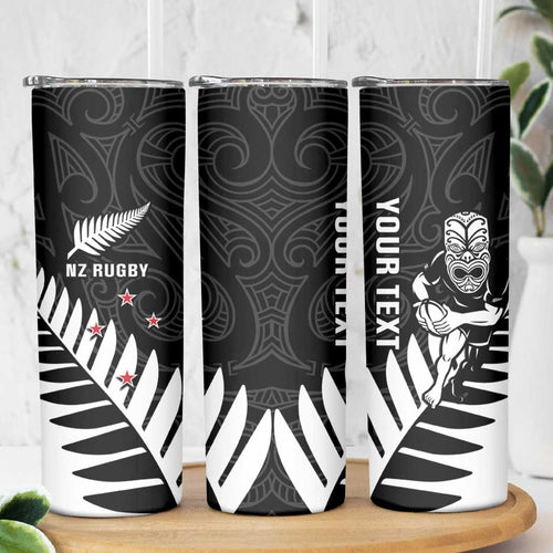 New Zealand Silver Fern Rugby Skinny Tumbler All Black Go Champions Maori Pattern LT14