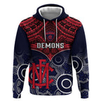 Melbourne Football Hoodie Go Demons Aboriginal Mix Polynesian Pattern LT14