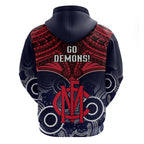 Melbourne Football Hoodie Go Demons Aboriginal Mix Polynesian Pattern LT14