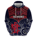 Melbourne Football Hoodie Go Demons Aboriginal Mix Polynesian Pattern LT14