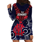 Melbourne Football Hoodie Dress Go Demons Aboriginal Mix Polynesian Pattern LT14