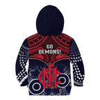 Melbourne Football Kid Hoodie Go Demons Aboriginal Mix Polynesian Pattern LT14