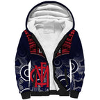 Melbourne Football Sherpa Hoodie Go Demons Aboriginal Mix Polynesian Pattern LT14