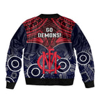 Melbourne Football Sleeve Zip Bomber Jacket Go Demons Aboriginal Mix Polynesian Pattern LT14