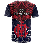 Melbourne Football T Shirt Go Demons Aboriginal Mix Polynesian Pattern LT14
