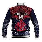 Personalised Melbourne Football Baseball Jacket Go Demons Aboriginal Mix Polynesian Pattern LT14