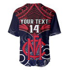 Personalised Melbourne Football Baseball Jersey Go Demons Aboriginal Mix Polynesian Pattern LT14