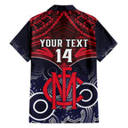 Personalised Melbourne Football Hawaiian Shirt Go Demons Aboriginal Mix Polynesian Pattern LT14