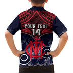 Personalised Melbourne Football Hawaiian Shirt Go Demons Aboriginal Mix Polynesian Pattern LT14