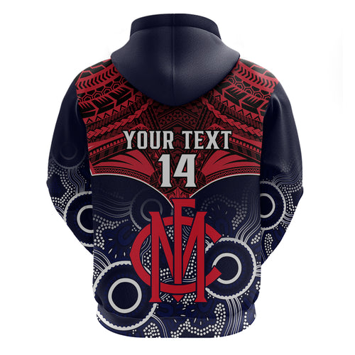 Personalised Melbourne Football Hoodie Go Demons Aboriginal Mix Polynesian Pattern LT14