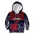 Personalised Melbourne Football Kid Hoodie Go Demons Aboriginal Mix Polynesian Pattern LT14