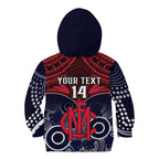 Personalised Melbourne Football Kid Hoodie Go Demons Aboriginal Mix Polynesian Pattern LT14