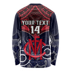 Personalised Melbourne Football Long Sleeve Shirt Go Demons Aboriginal Mix Polynesian Pattern LT14