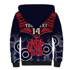 Personalised Melbourne Football Sherpa Hoodie Go Demons Aboriginal Mix Polynesian Pattern LT14