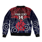 Personalised Melbourne Football Sleeve Zip Bomber Jacket Go Demons Aboriginal Mix Polynesian Pattern LT14