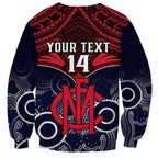 Personalised Melbourne Football Sweatshirt Go Demons Aboriginal Mix Polynesian Pattern LT14