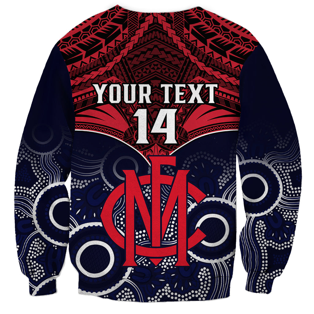 Personalised Melbourne Football Sweatshirt Go Demons Aboriginal Mix Polynesian Pattern LT14