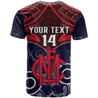 Personalised Melbourne Football T Shirt Go Demons Aboriginal Mix Polynesian Pattern LT14