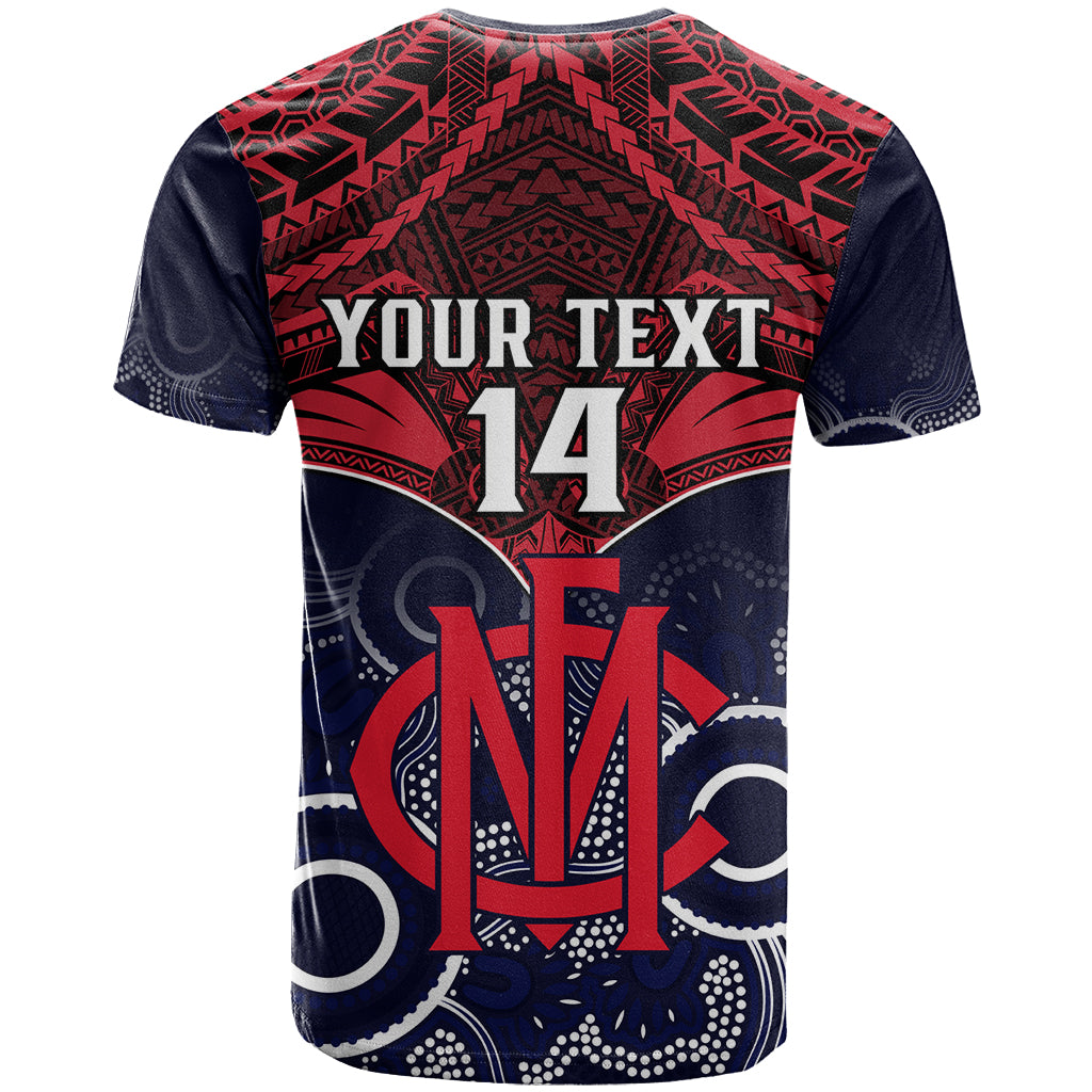 Personalised Melbourne Football T Shirt Go Demons Aboriginal Mix Polynesian Pattern LT14