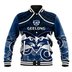 Geelong Football Baseball Jacket Go Cats Aboriginal Mix Polynesian Pattern LT14