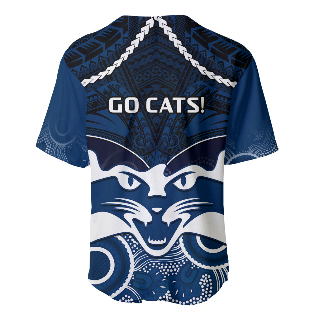 Geelong Football Baseball Jersey Go Cats Aboriginal Mix Polynesian Pattern LT14