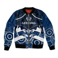 Geelong Football Bomber Jacket Go Cats Aboriginal Mix Polynesian Pattern LT14