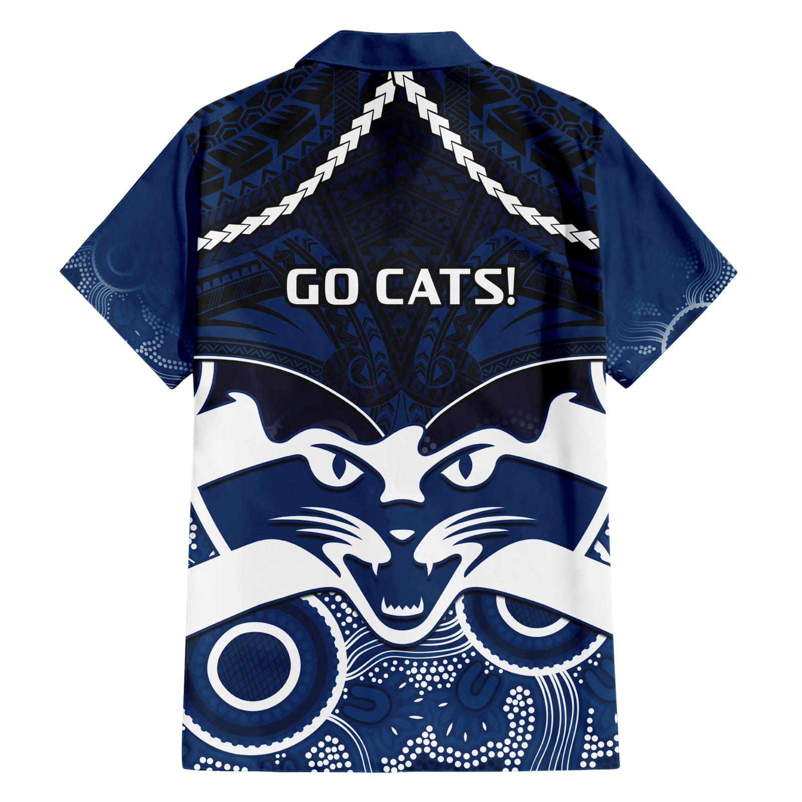 Geelong Football Hawaiian Shirt Go Cats Aboriginal Mix Polynesian Pattern LT14