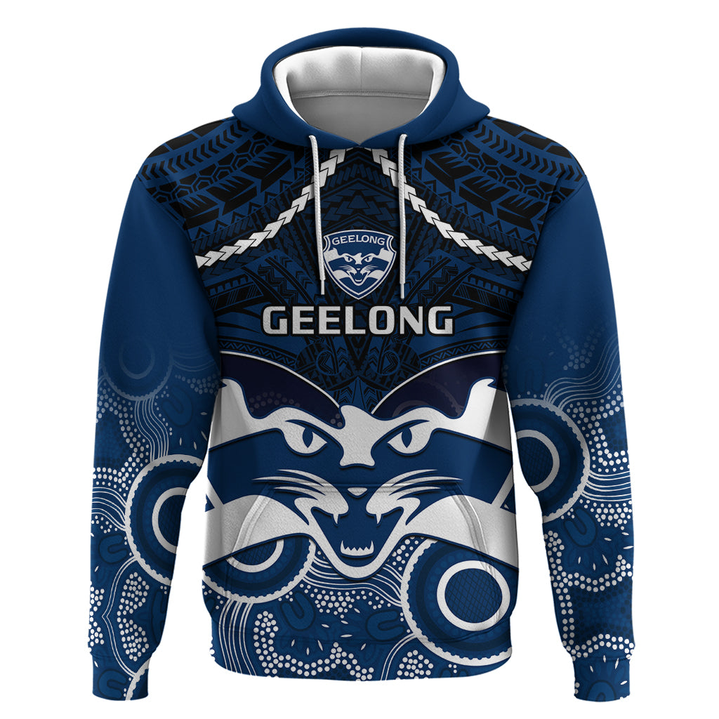 Geelong Football Hoodie Go Cats Aboriginal Mix Polynesian Pattern LT14