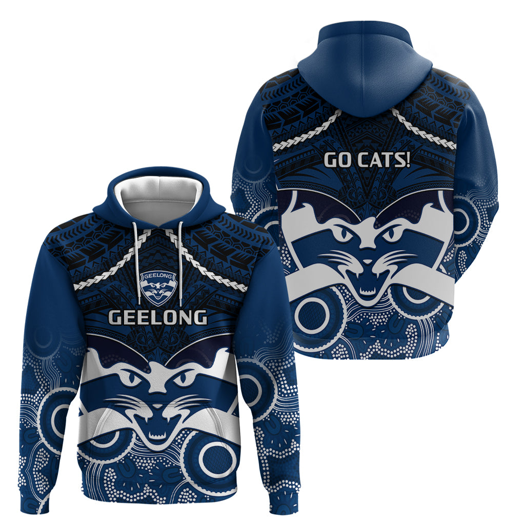 Geelong Football Hoodie Go Cats Aboriginal Mix Polynesian Pattern LT14