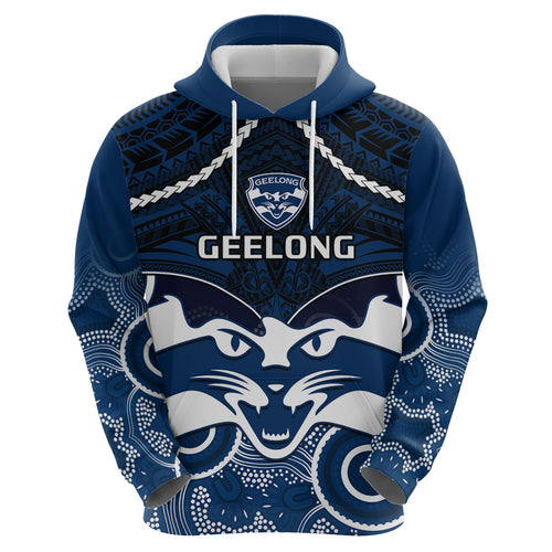 Geelong Football Hoodie Go Cats Aboriginal Mix Polynesian Pattern LT14