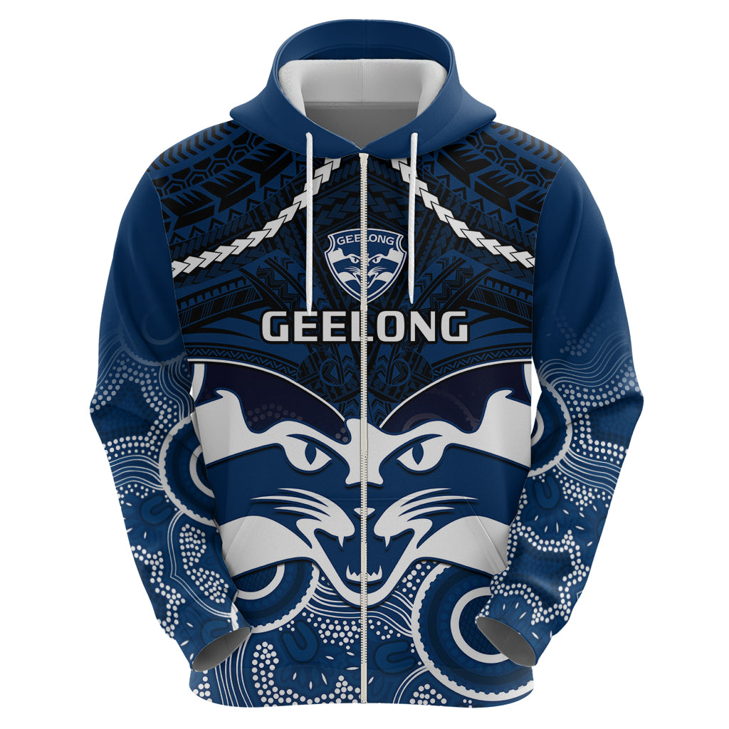 Geelong Football Hoodie Go Cats Aboriginal Mix Polynesian Pattern LT14