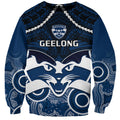Geelong Football Sweatshirt Go Cats Aboriginal Mix Polynesian Pattern LT14